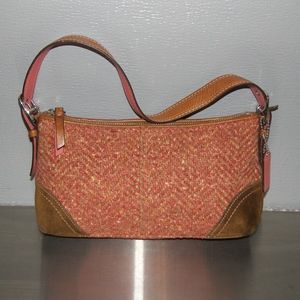 Coach wool and suede trim small purse